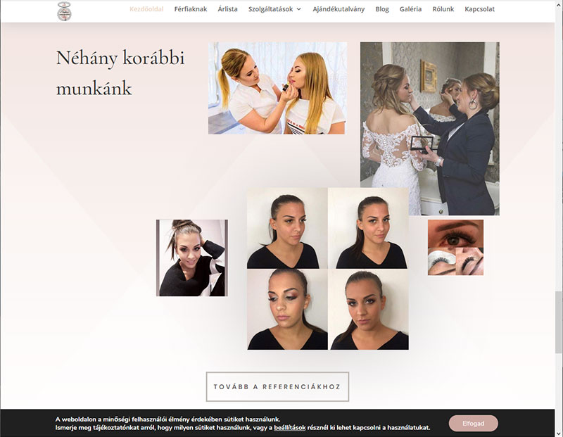 weboldal keszites kozmetikadebrecen hu reszere honlap cel 1